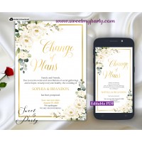 Ivory Roses Change of Plans Announcement template,(123)